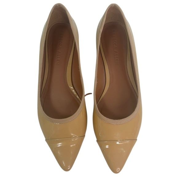 Rebecca Allen The Skim Pointy Toe Patent Leather Flats Size 6.5 Ballet Nude Tan - Picture 10 of 13